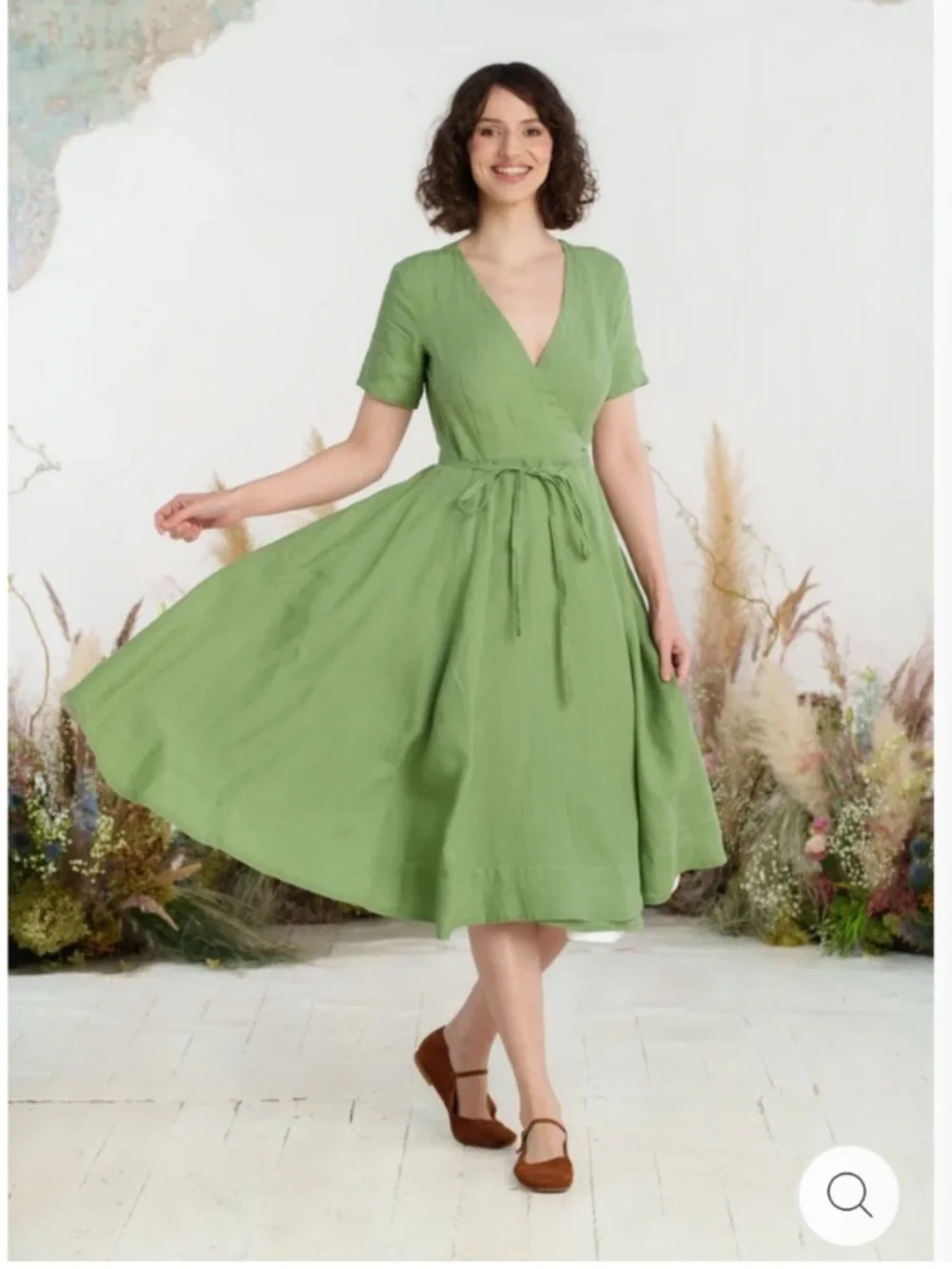 Son de Flor Matcha Wrap Dress - Picture 3 of 8